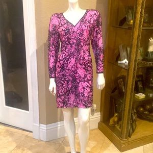 Vintage Sho Max Originals Pink/Black Beaded Sequins Dress M